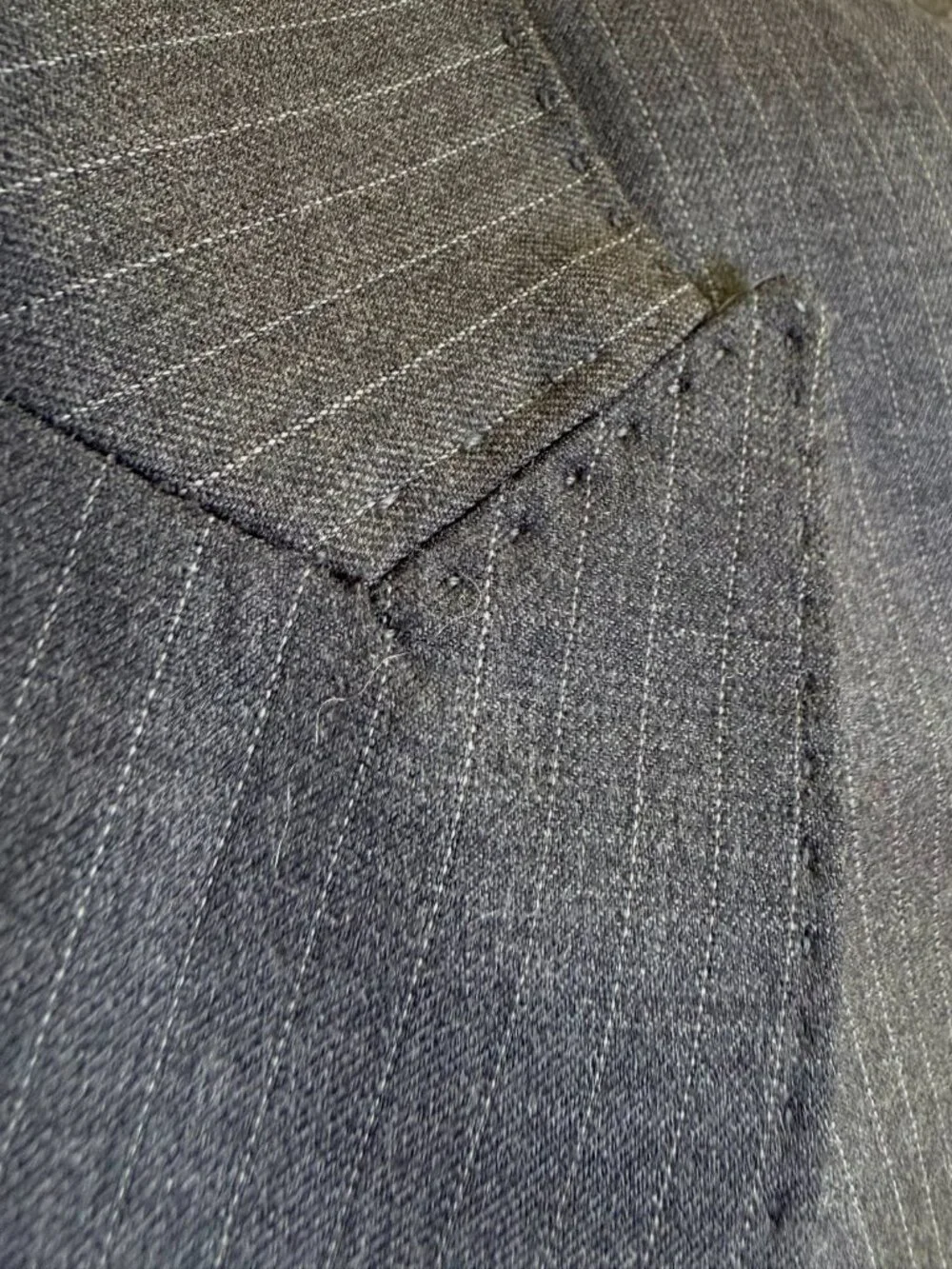 J.Crew Blazer Jacket Gray Pinstripe Wool Single Breasted Tailored Classic (12)